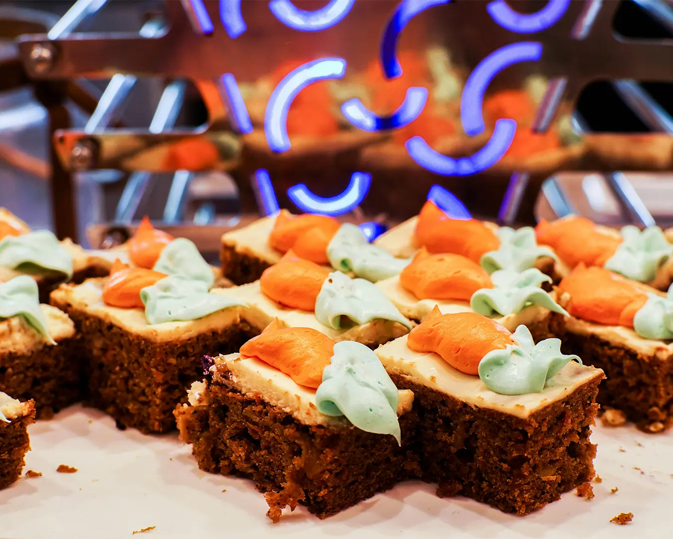 A plate of carrot cake cut into small cubes, a popular hawker favourite.