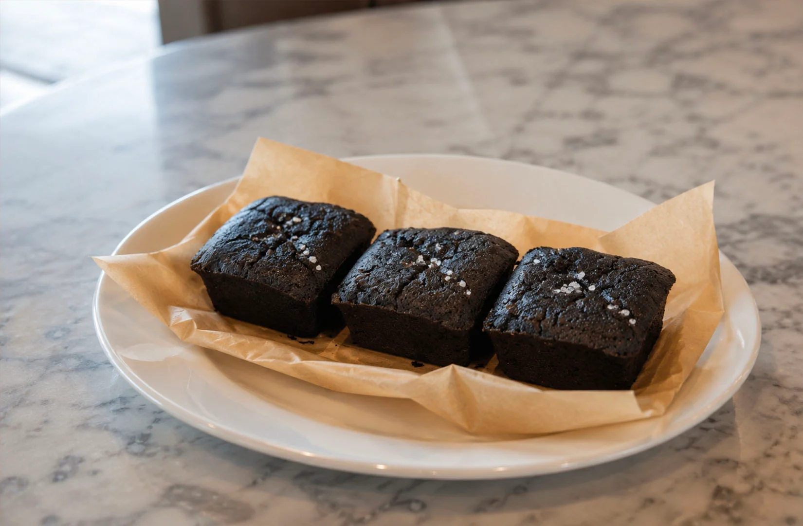 Freshly baked chocolate blackout brownies at The Backyard Bakers Singapore café.